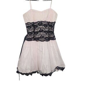 Whimsical Romantic Tulle Dress Black Lace Vintage Deb Sz S Y2K 90s Coquette